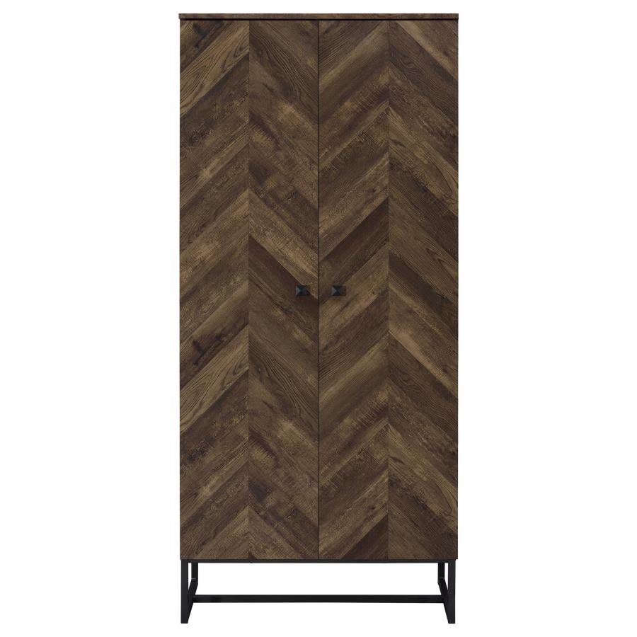 Carolyn 2-door Engineered Wood Accent Cabinet Rustic Oak view 4