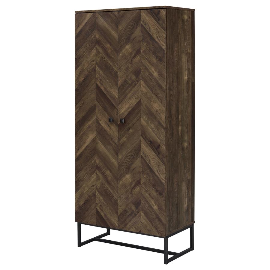 Carolyn 2-door Engineered Wood Accent Cabinet Rustic Oak view 5