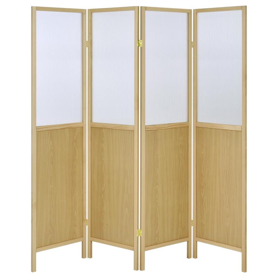 Mattison 4-Panel Room Divider Folding Shoji Screen Natural view 4