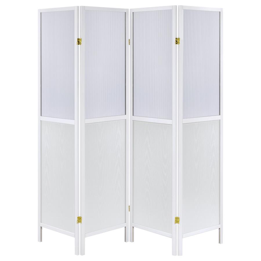 Mattison 4-Panel Room Divider Folding Shoji Screen White view 3