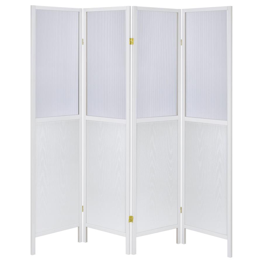 Mattison 4-Panel Room Divider Folding Shoji Screen White view 4