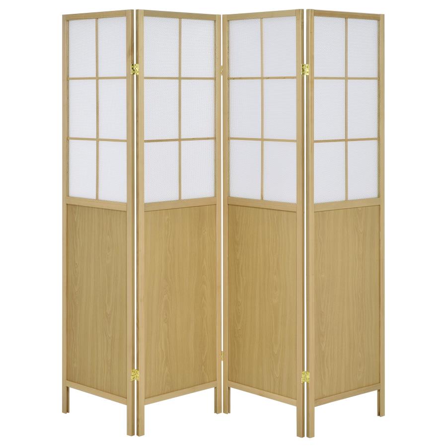 Edwards 4-Panel Room Divider Folding Shoji Screen Natural view 3