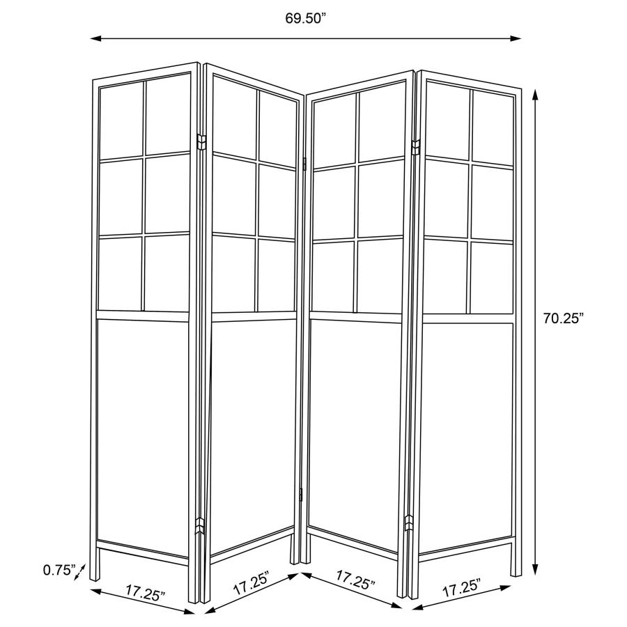 Edwards 4-Panel Room Divider Folding Shoji Screen Natural view 7