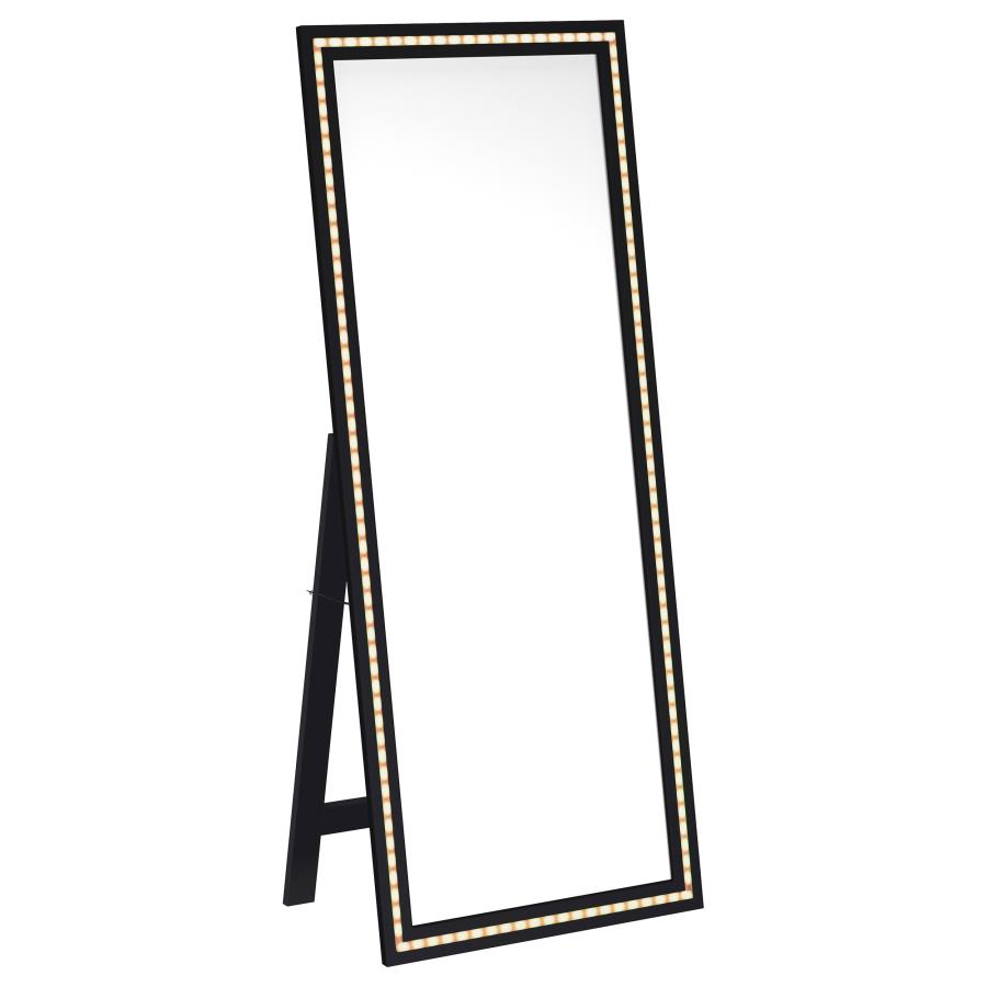 Windrose 28 x 67 Inch Tempered LED Standing Mirror Black view 5
