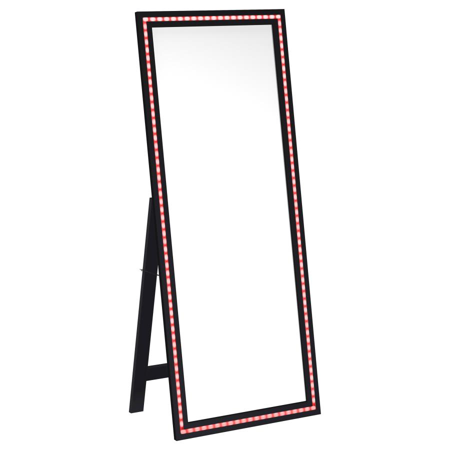Windrose 28 x 67 Inch Tempered LED Standing Mirror Black view 6