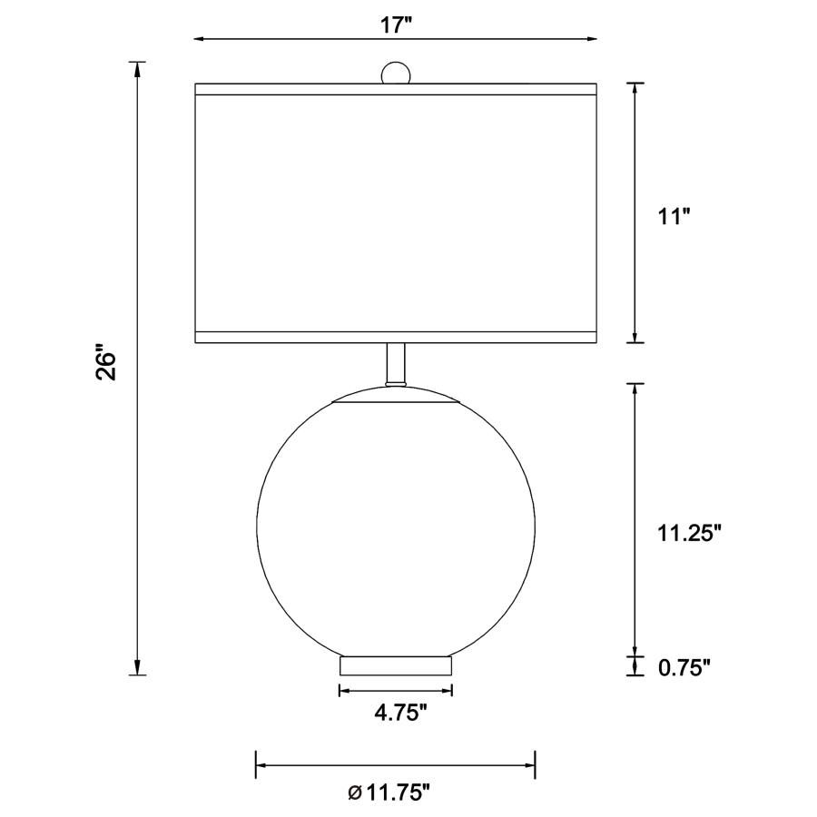 Kenny 27-inch Drum Shade Clear Glass Table Lamp Brass view 3