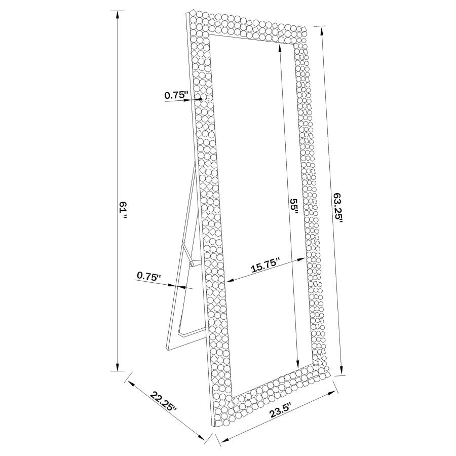 Mckay 24 x 63 Inch Acrylic Frame Standing Mirror Smokey Grey view 3
