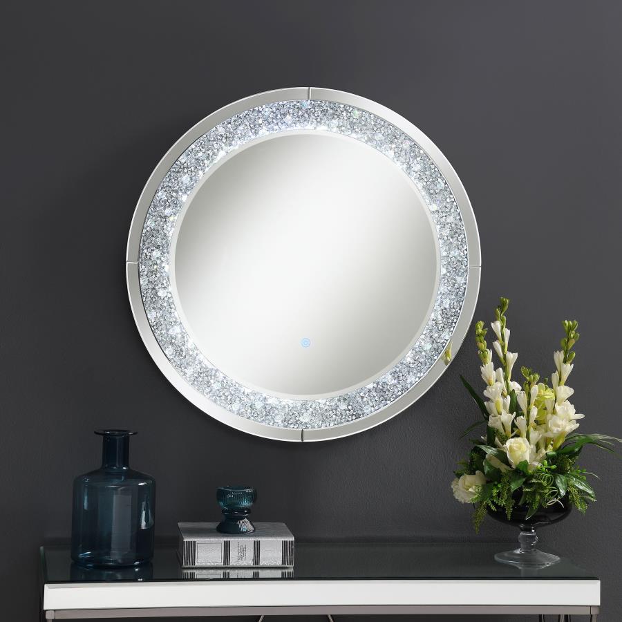 Lixue 32 x 32 Inch Round Wall Mirror LED Lighting Silver view 3
