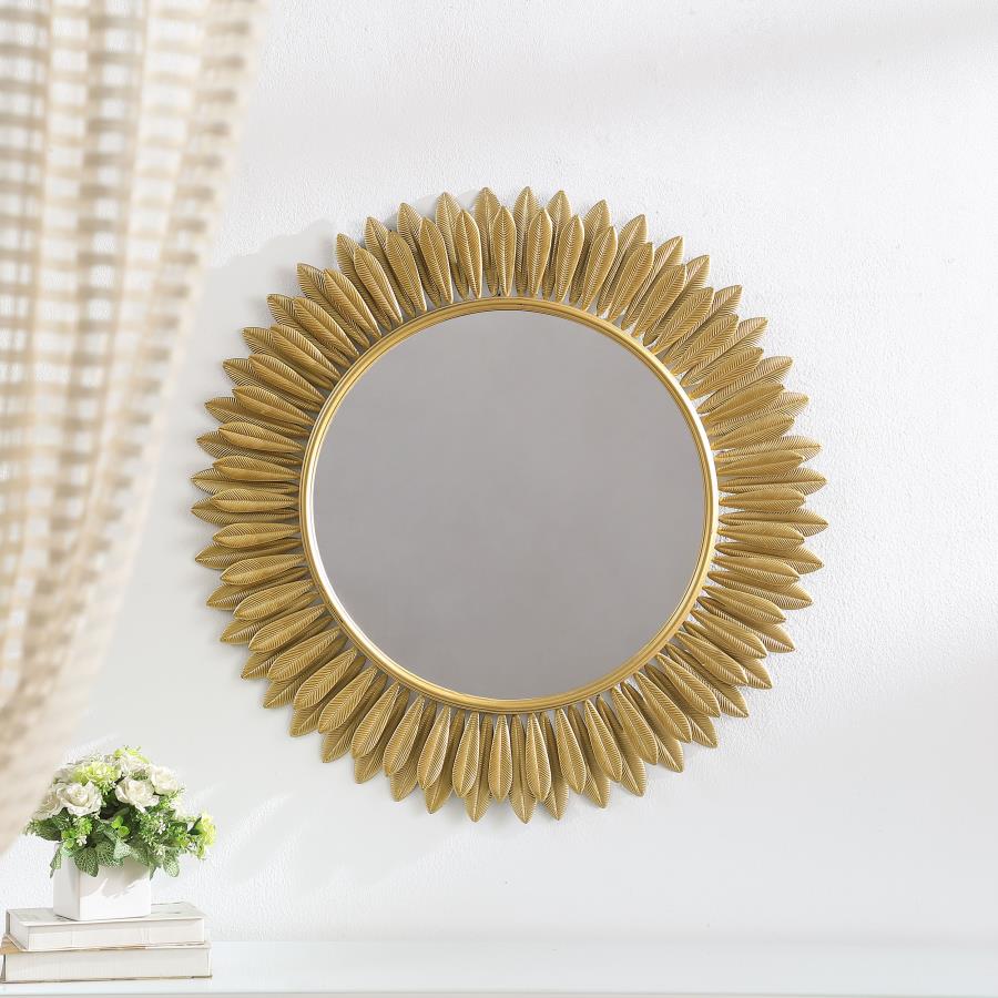 Tuscany 35 x 35 Inch Sunburst Wall Mirror Gold view 2