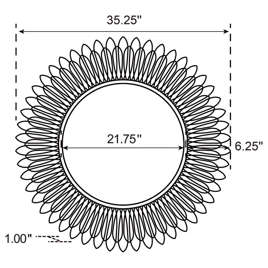 Tuscany 35 x 35 Inch Sunburst Wall Mirror Gold view 6
