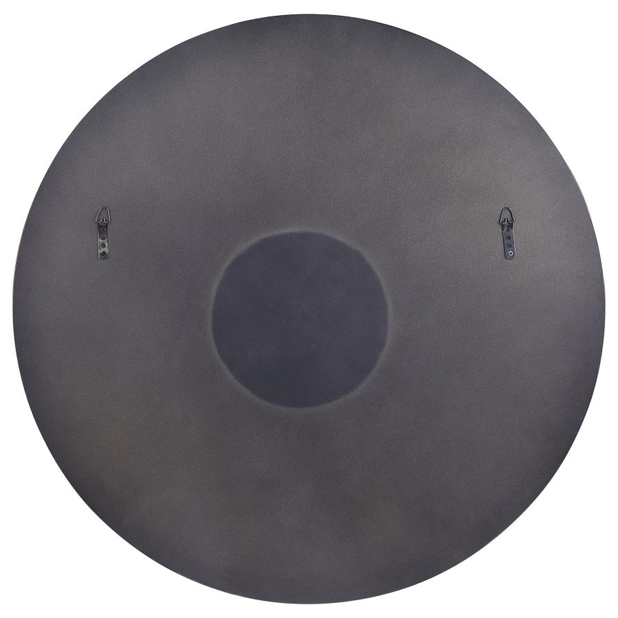 Dorinda 36 x 36 Inch Round Kintsugi Style Wall Mirror Gold view 3