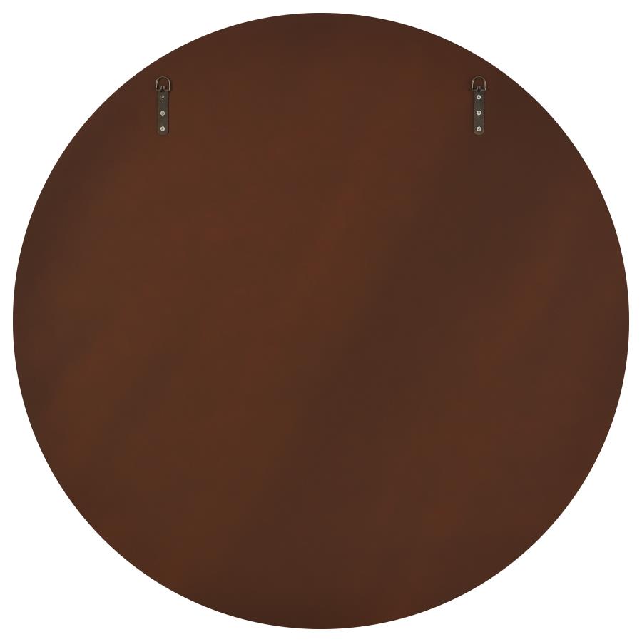 Dexter 40 x 40 Inch Round Reeding Frame Wall Mirror Brown view 5