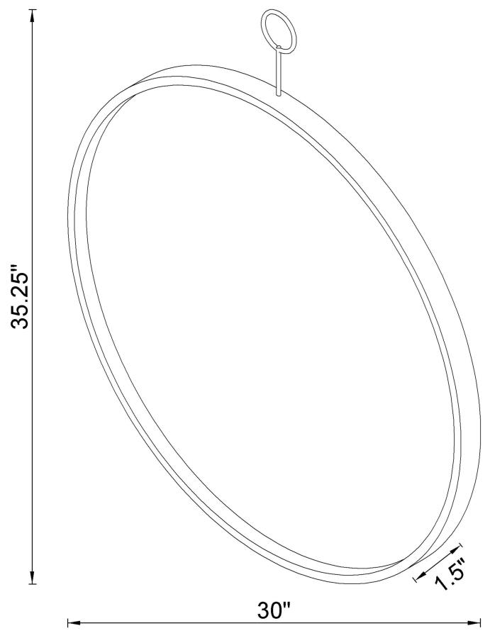 Gwyneth 30 x 35 Inch Round Wall Mirror Black Nickel view 5