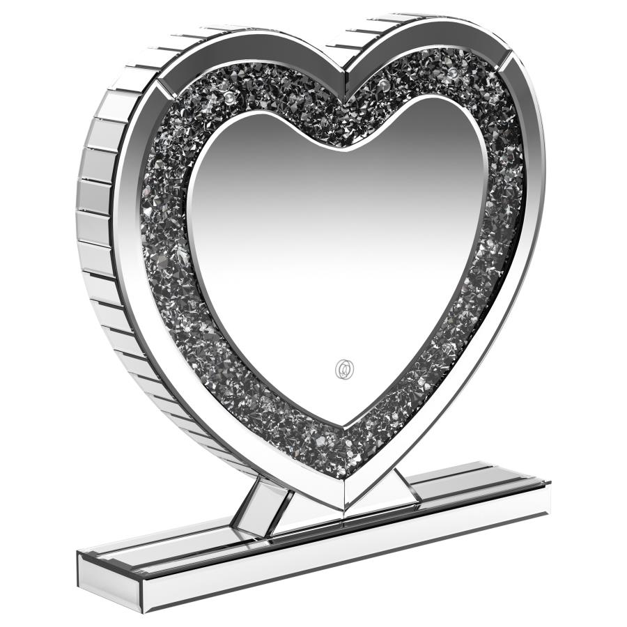 Euston Heart Shaped Vanity Mirror Silver view 2