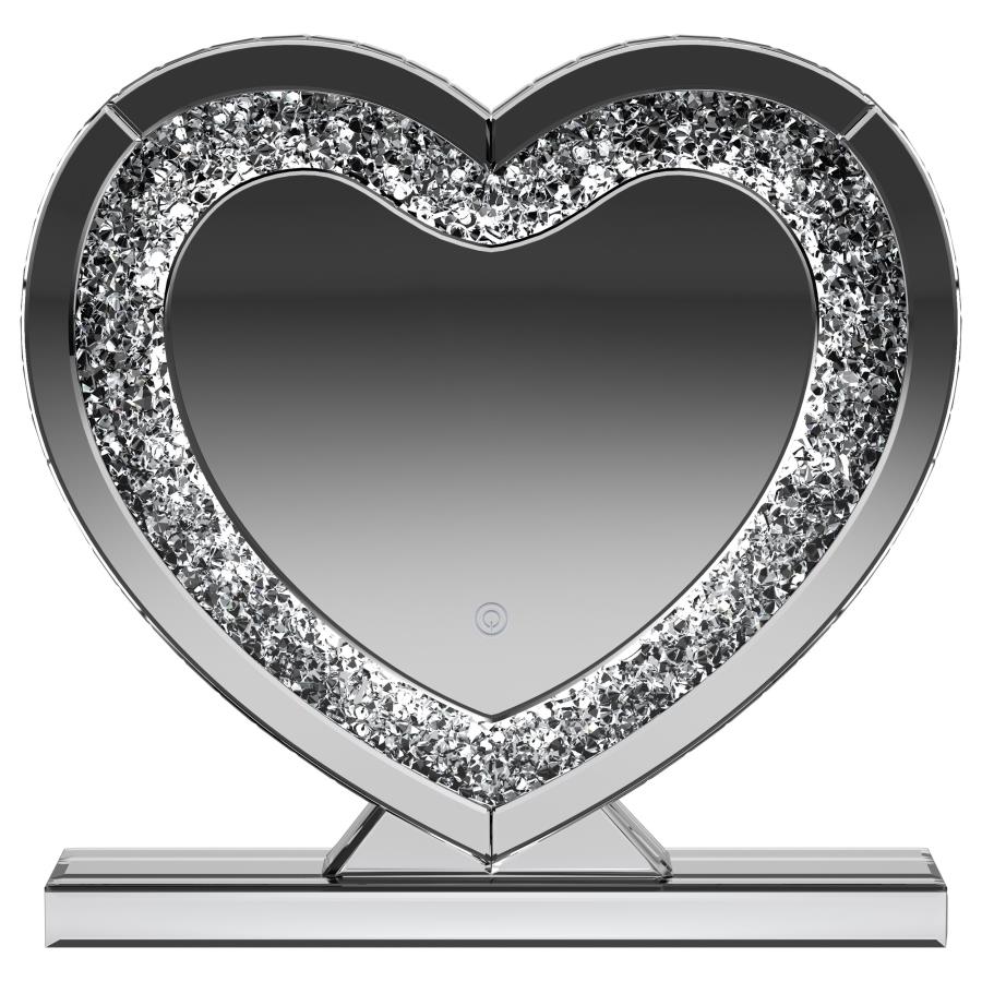 Euston Heart Shaped Vanity Mirror Silver view 3