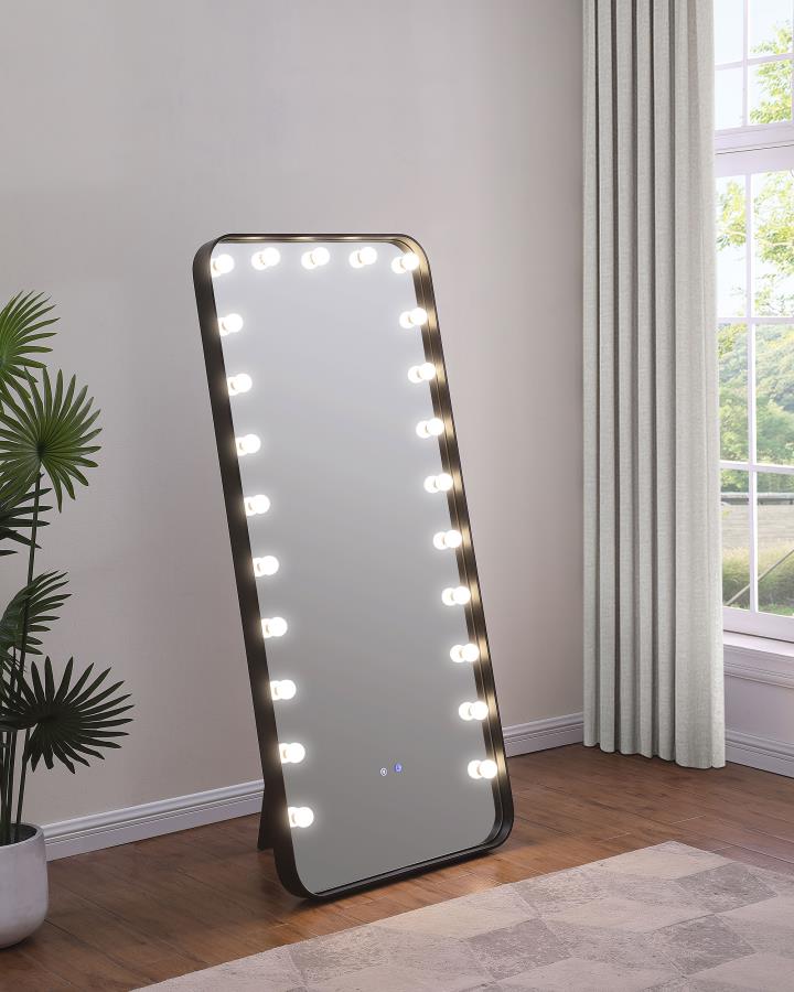 Canton 32 x 71 Inch LED Standing Mirror with Speakers Black view 3