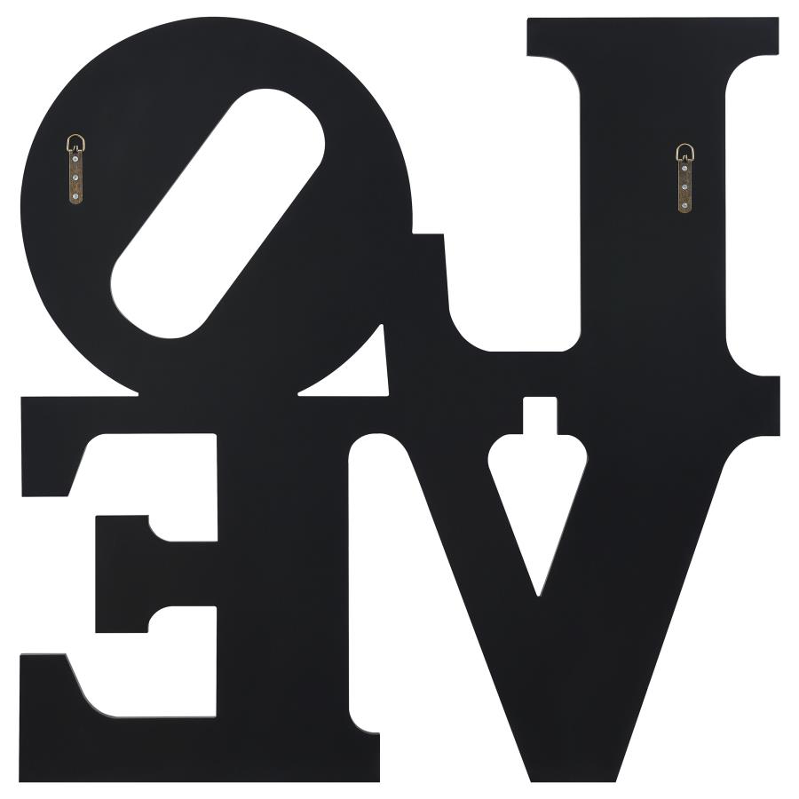 Keiran 40 x 40 Inch LOVE Lettered Wall Mirror Silver view 4