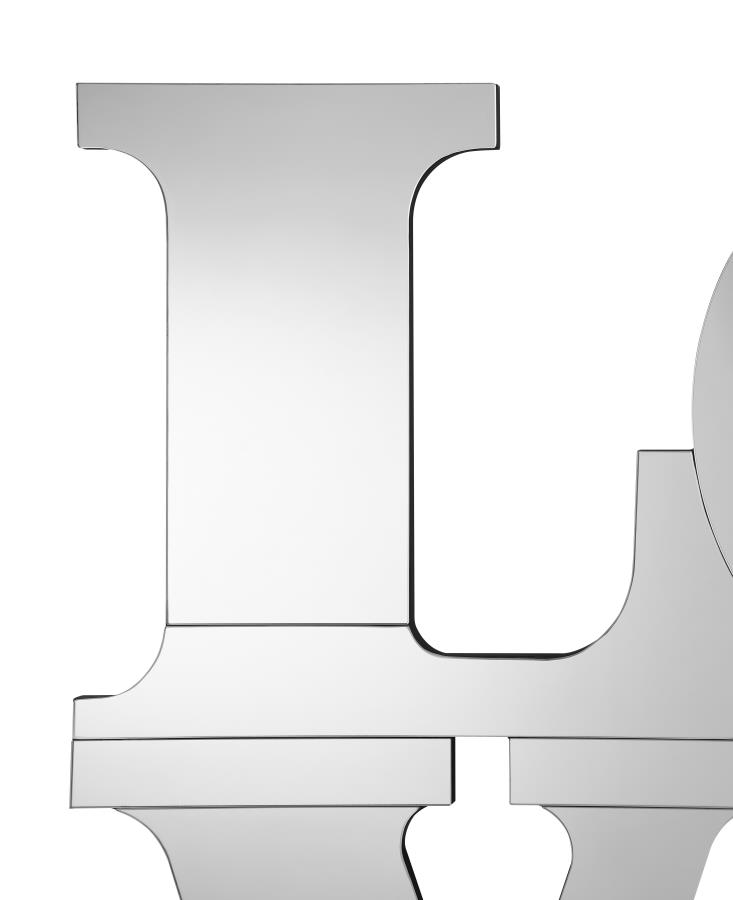Keiran 40 x 40 Inch LOVE Lettered Wall Mirror Silver view 5