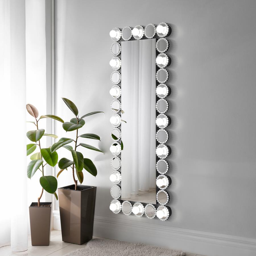 Aghes 24 x 62 Inch Wall Mirror with Lighting Silver view 2
