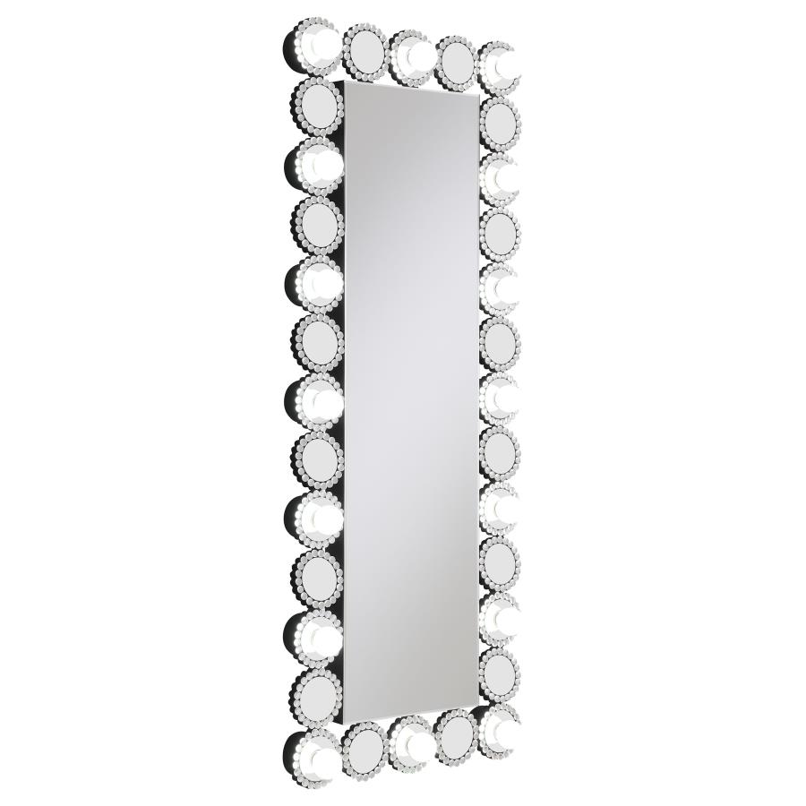 Aghes 24 x 62 Inch Wall Mirror with Lighting Silver view 3