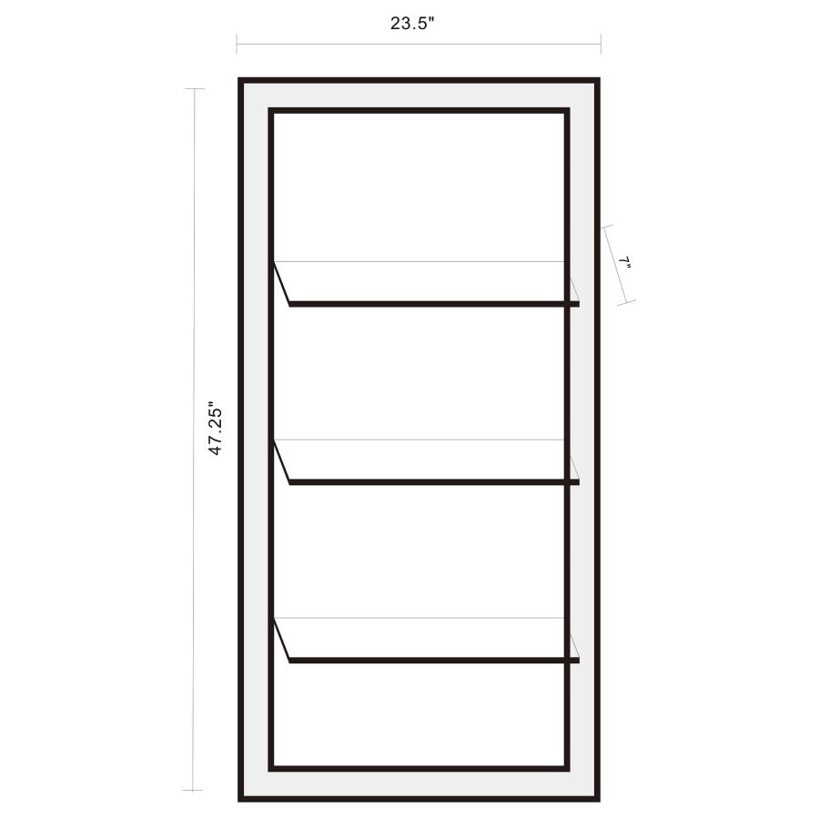 Oriel 24 x 47 Inch Rectangular 3-Shelf Wall Mirror Silver view 6