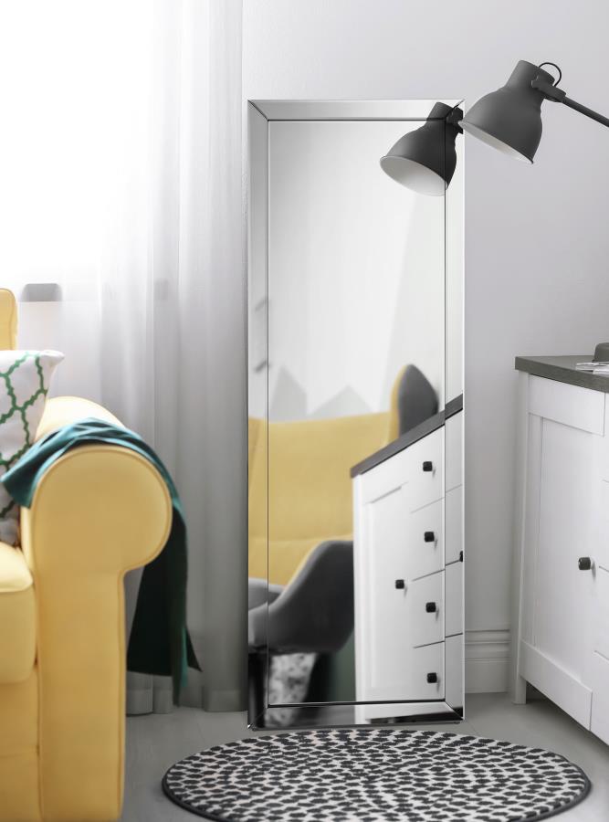 Soline 22 x 61 Inch Framed Standing Floor Mirror Silver view 2