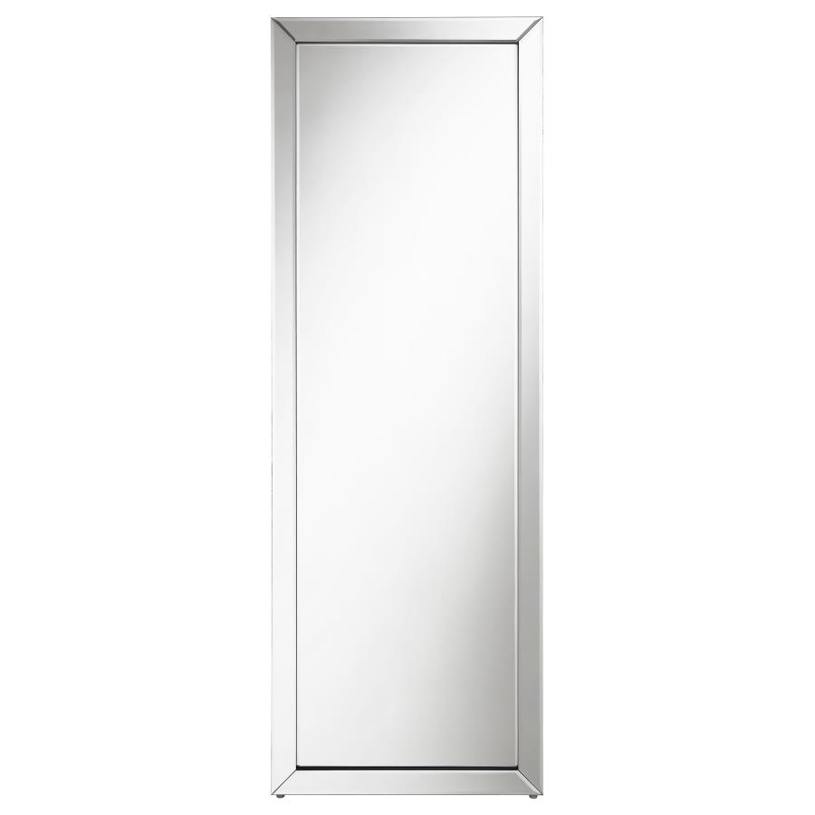 Soline 22 x 61 Inch Framed Standing Floor Mirror Silver view 3