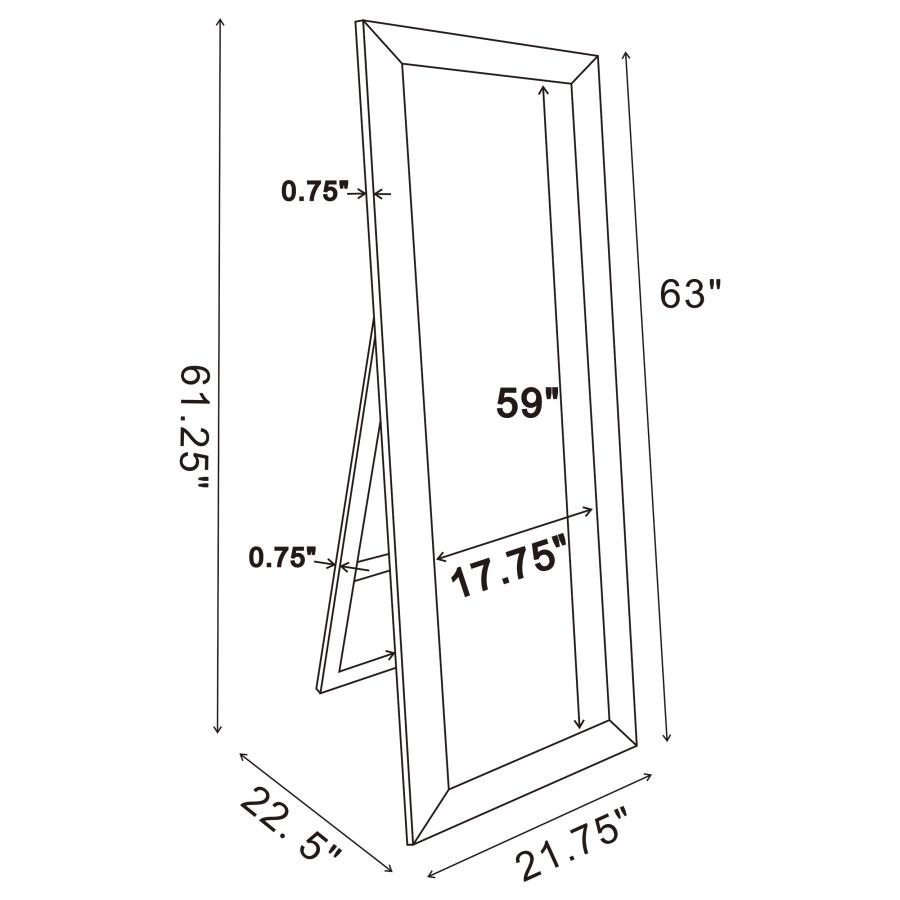 Soline 22 x 61 Inch Framed Standing Floor Mirror Silver view 6