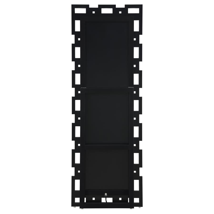 Tavin 24 x 65 Inch Geometric Frame Standing Mirror Silver view 4