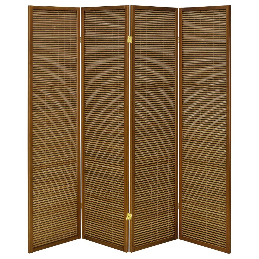 Browning 4-panel Bamboo Room Divider Folding Screen Walnut view 5