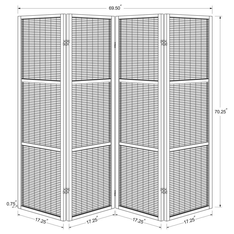 Browning 4-panel Bamboo Room Divider Folding Screen Walnut view 7