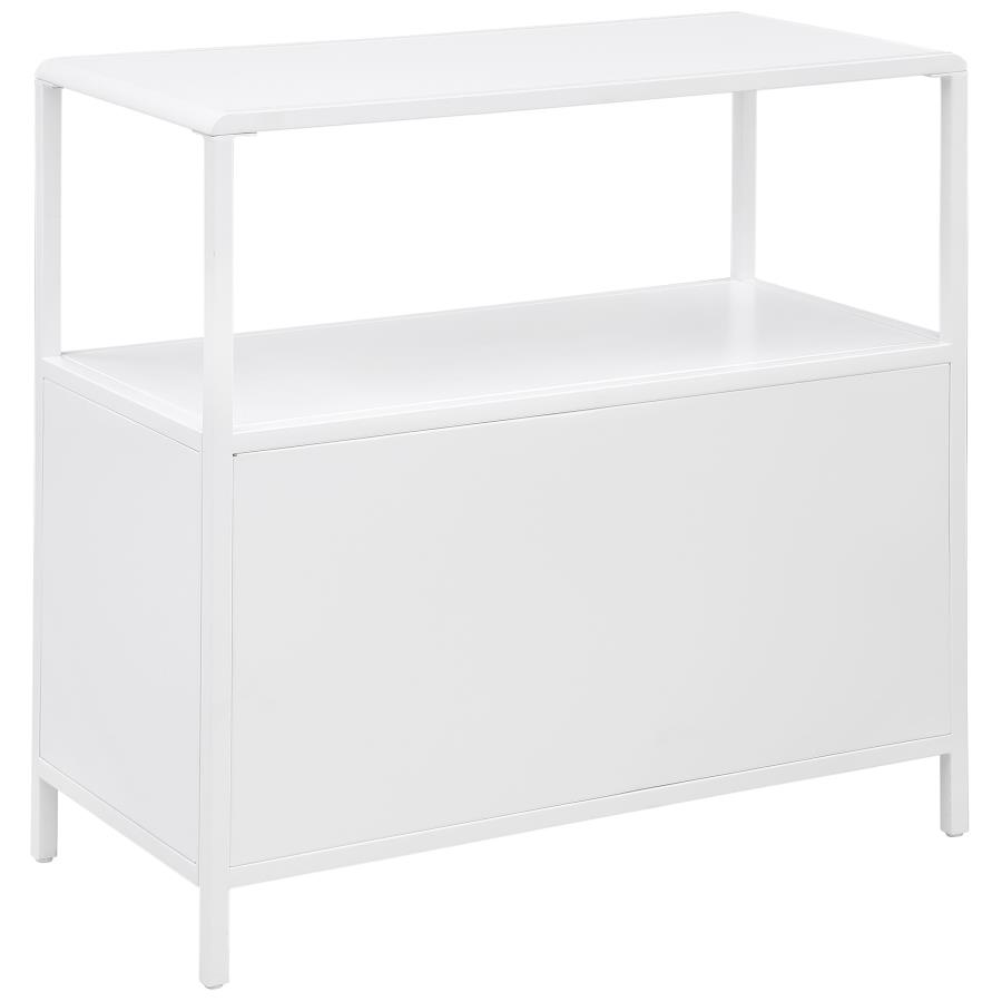 Amherst 2-door Radio Weave Cane Metal Accent Cabinet White view 7