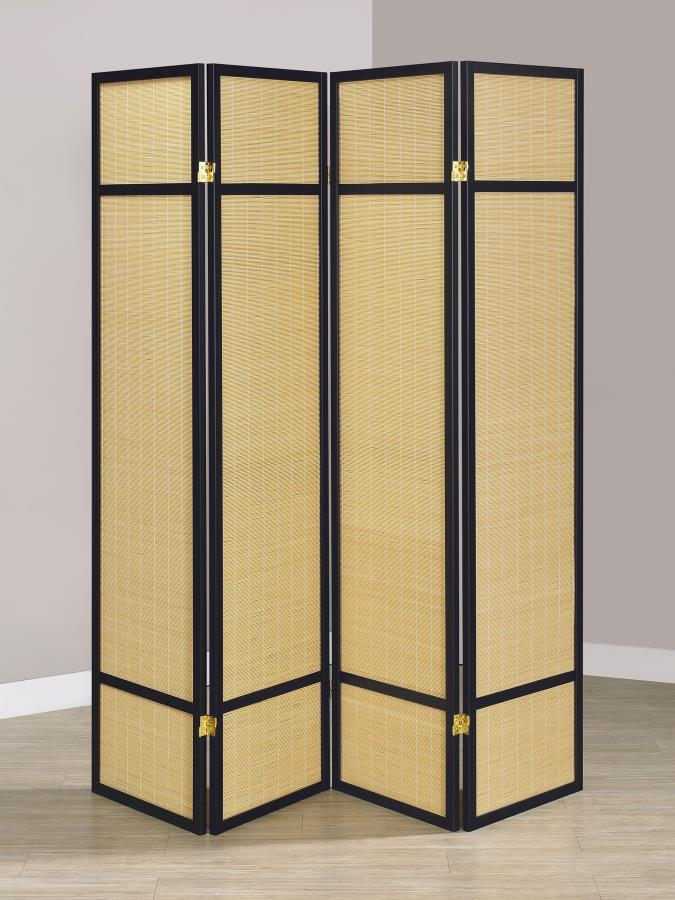 Pearce 4-panel Bamboo Room Divider Folding Screen Natural view 2