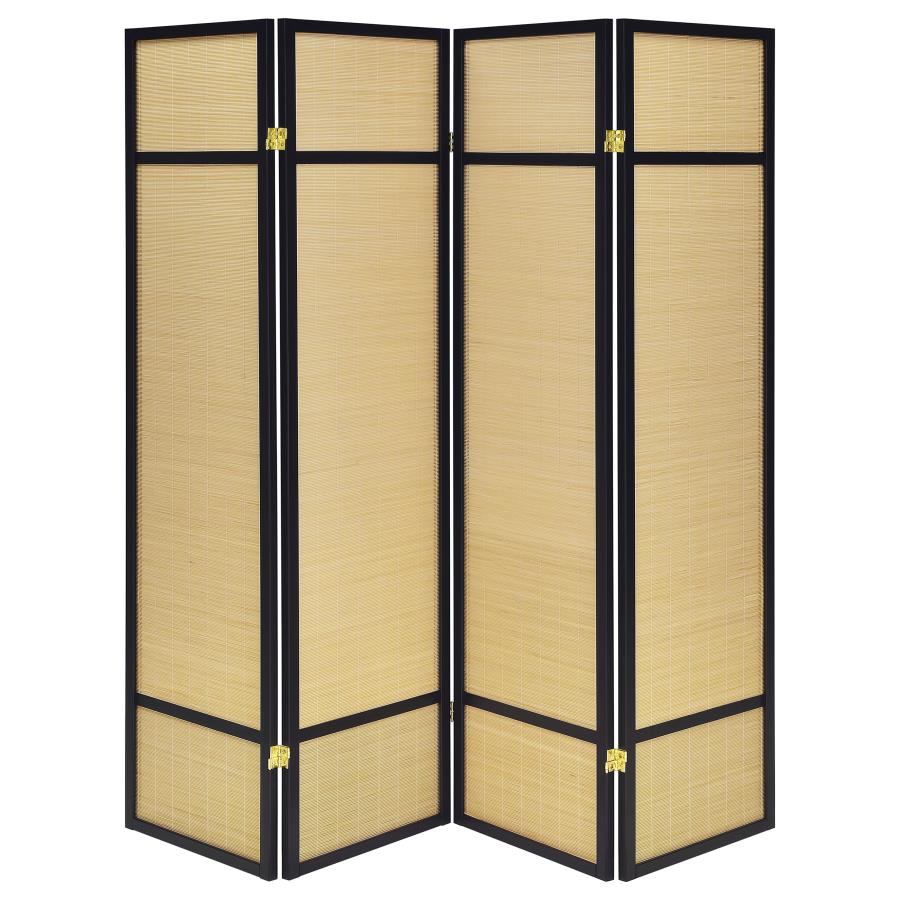 Pearce 4-panel Bamboo Room Divider Folding Screen Natural view 3