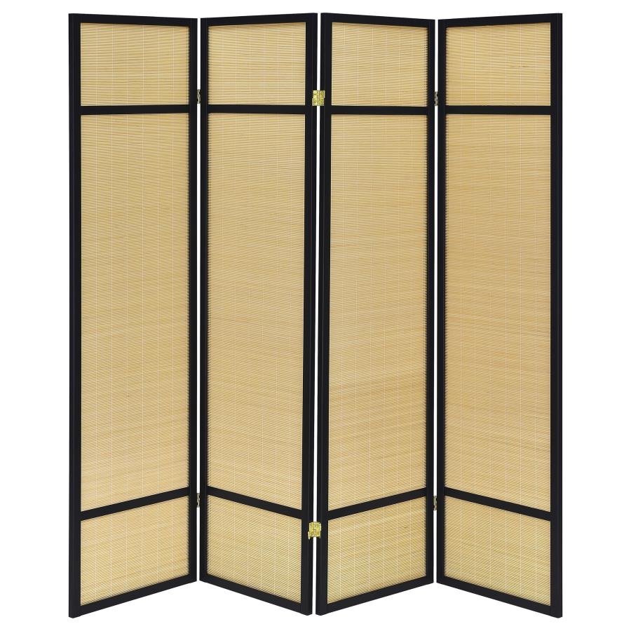 Pearce 4-panel Bamboo Room Divider Folding Screen Natural view 4