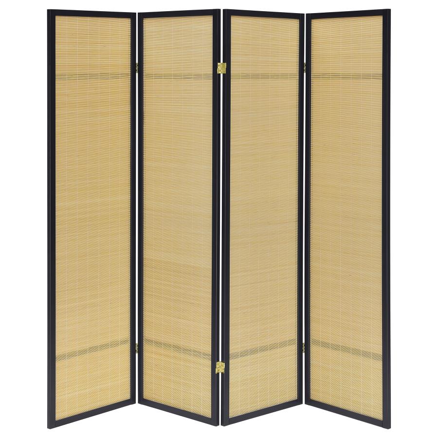Pearce 4-panel Bamboo Room Divider Folding Screen Natural view 5
