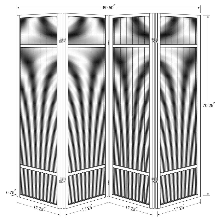 Pearce 4-panel Bamboo Room Divider Folding Screen Natural view 7