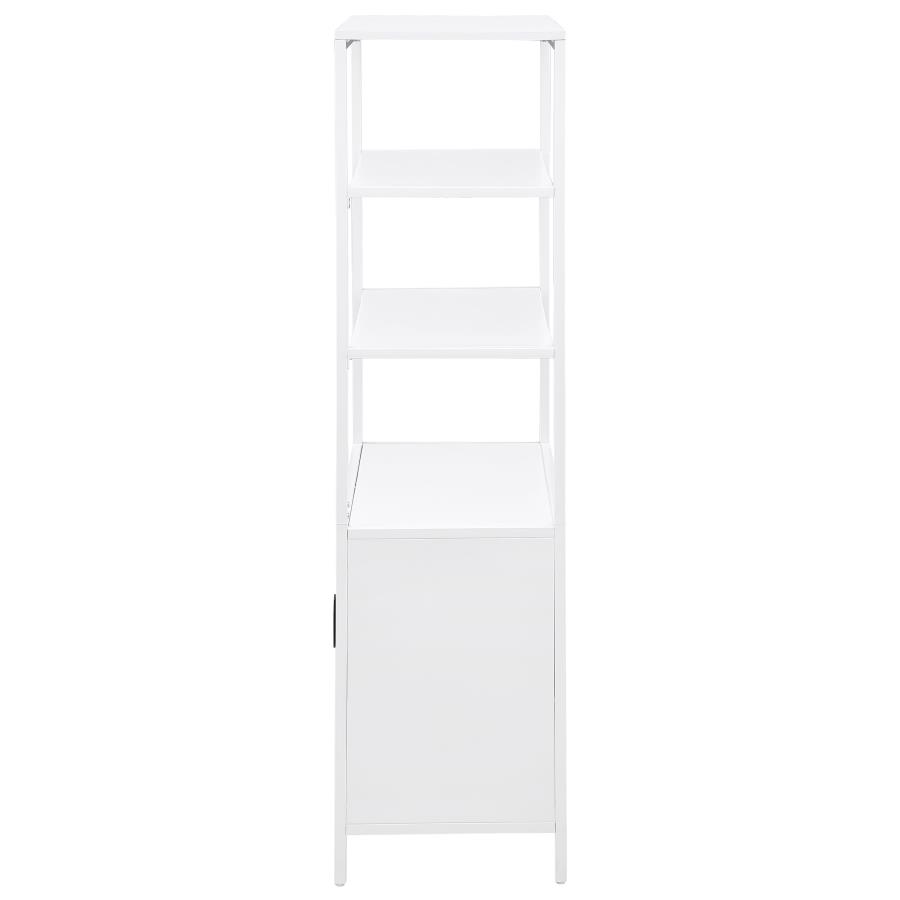 Amherst 3-shelf Radio Weave Cane Metal Accent Cabinet White view 6