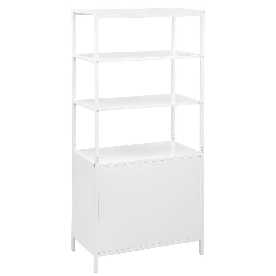 Amherst 3-shelf Radio Weave Cane Metal Accent Cabinet White view 7