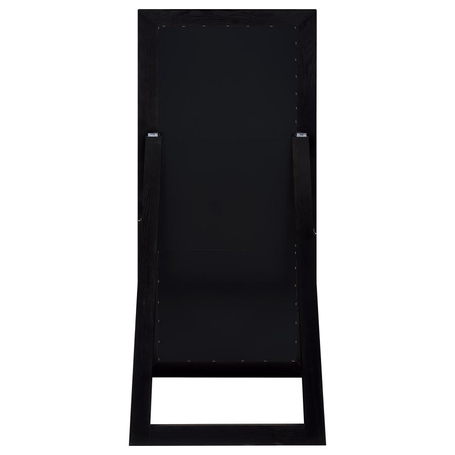 Cadence Tempered Glass Full Length Standing Mirror Black Oak view 4