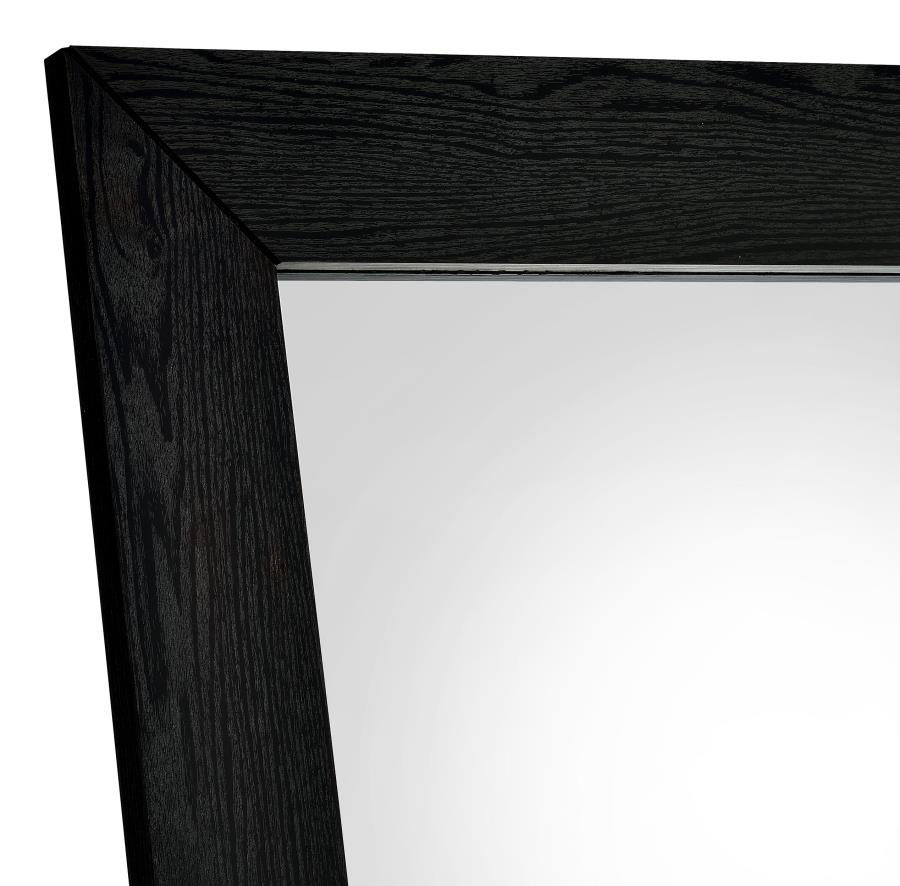 Cadence Tempered Glass Full Length Standing Mirror Black Oak view 5