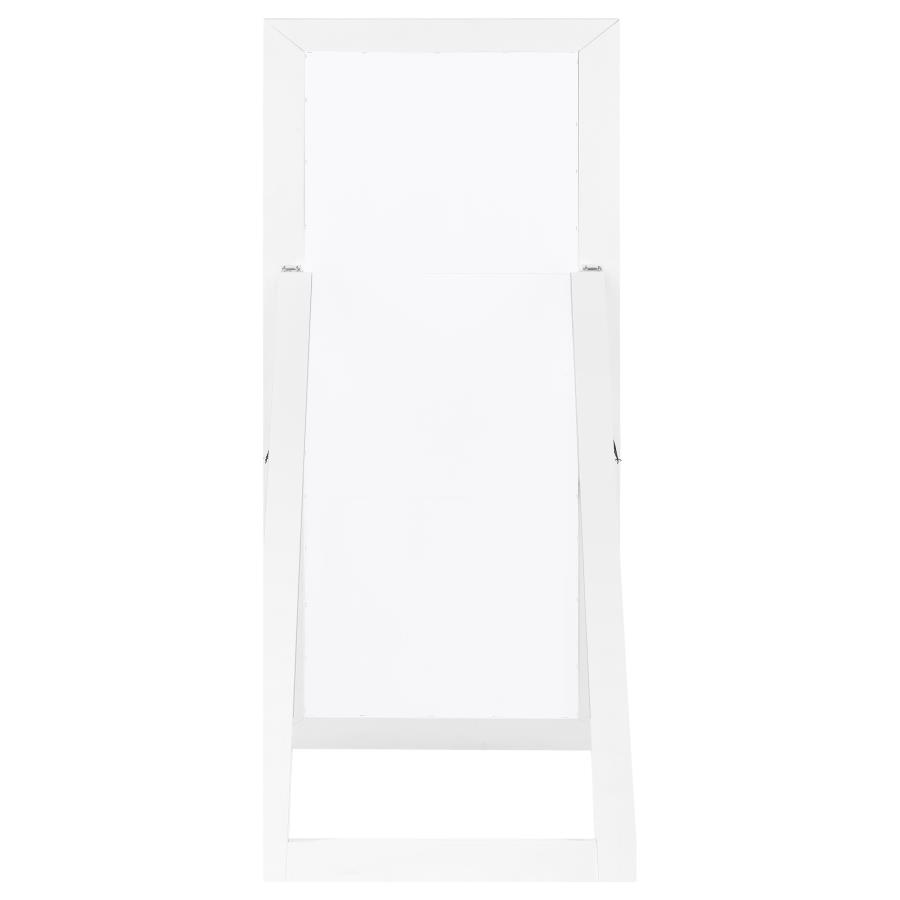 Cadence Tempered Glass Full Length Mirror White High Gloss view 4