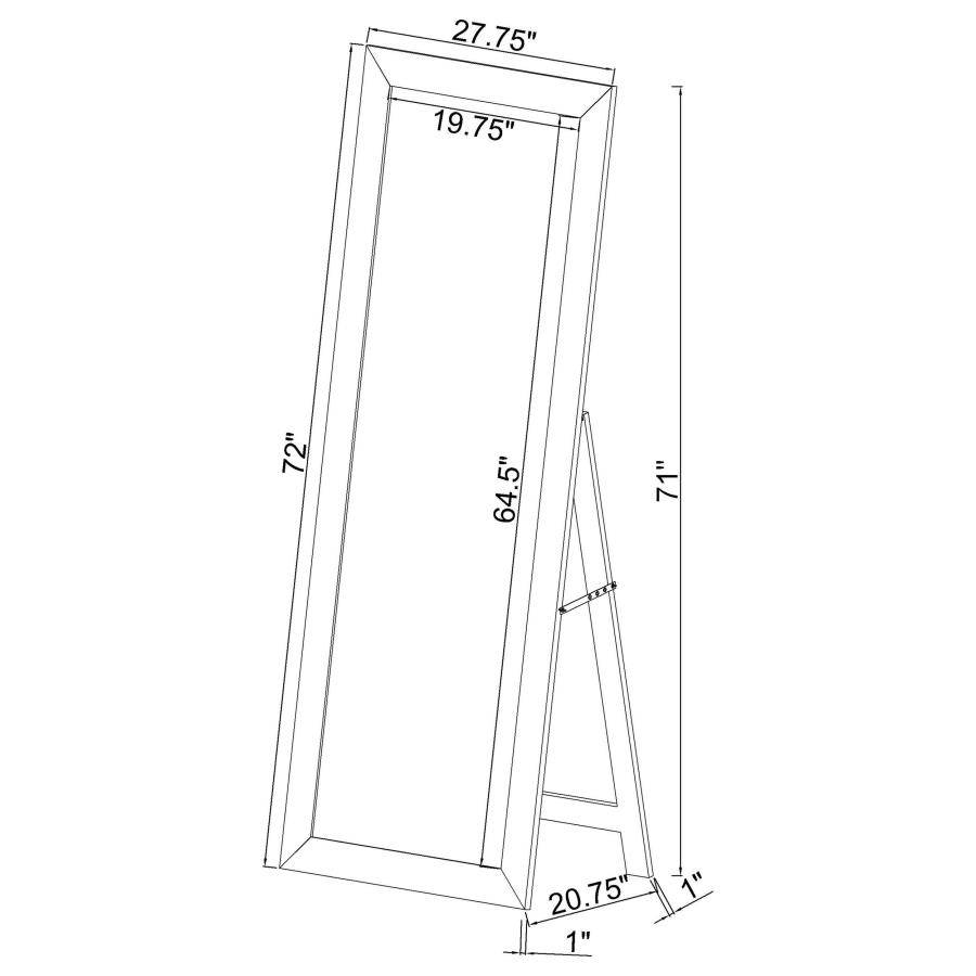 Cadence Tempered Glass Full Length Mirror White High Gloss view 7