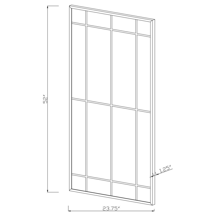 Annetta 24 x 52 Inch Window Pane Wall Mirror Black view 2