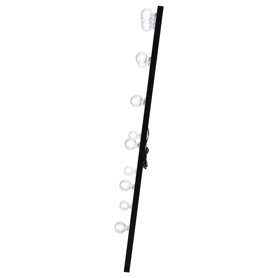 Zayan 32 x 71 Inch Floor Mirror LED Lighting Black Gloss view 7