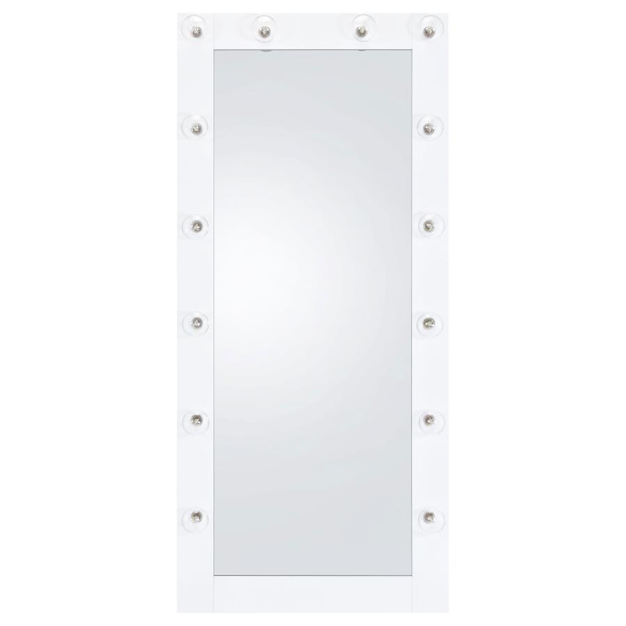 Zayan 32 x 71 Inch Floor Mirror LED Lighting White Gloss view 4