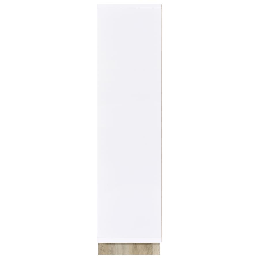 Dalton 65-inch 6-shelf Bookcase White and Distressed Pine view 4
