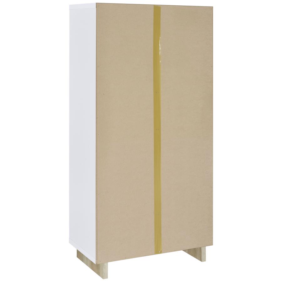 Dalton 65-inch 6-shelf Bookcase White and Distressed Pine view 5