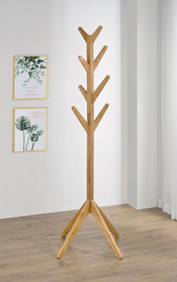 Margaret Solid Wood Coat Rack Clothing Hanger Natural Oak view 2