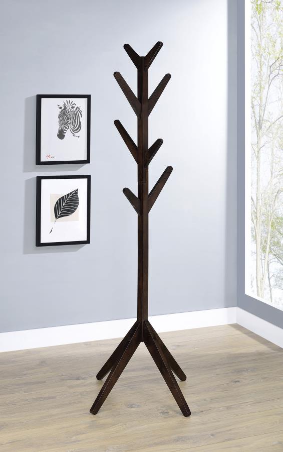 Margaret Solid Wood Coat Rack Clothing Hanger Cappuccino view 2